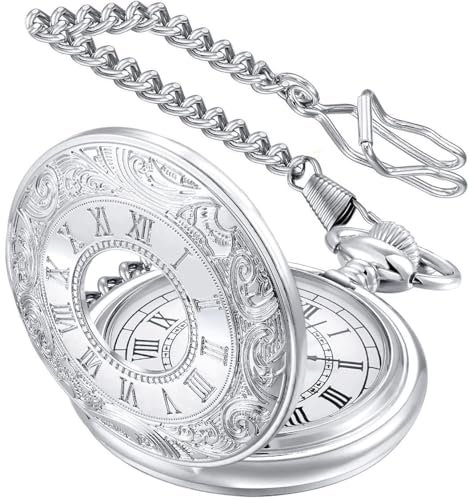 YUYWWAN Reloj de Bolsillo Hombre con Cadena, Relojes de...