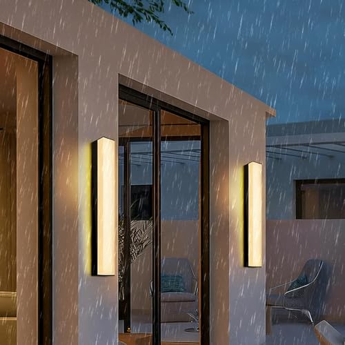 Éclairage mural extérieur IP65 résout façade sombre lampe noire 60cm