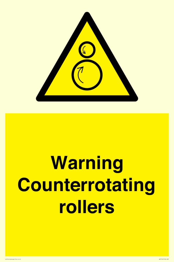 Señal de advertencia con rodillos contrarrotativos – 400 x 600 mm – A2P