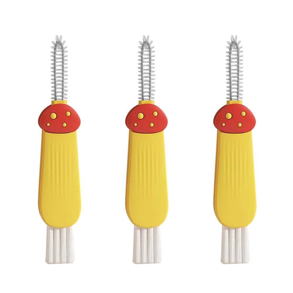 3PCS 3-In-1 Cup Lid Cleaning Brush, Bottle Gap Cleaning Brush with Hook Removers for Cleaning Cup Lid Gap Keyboard Box Groove