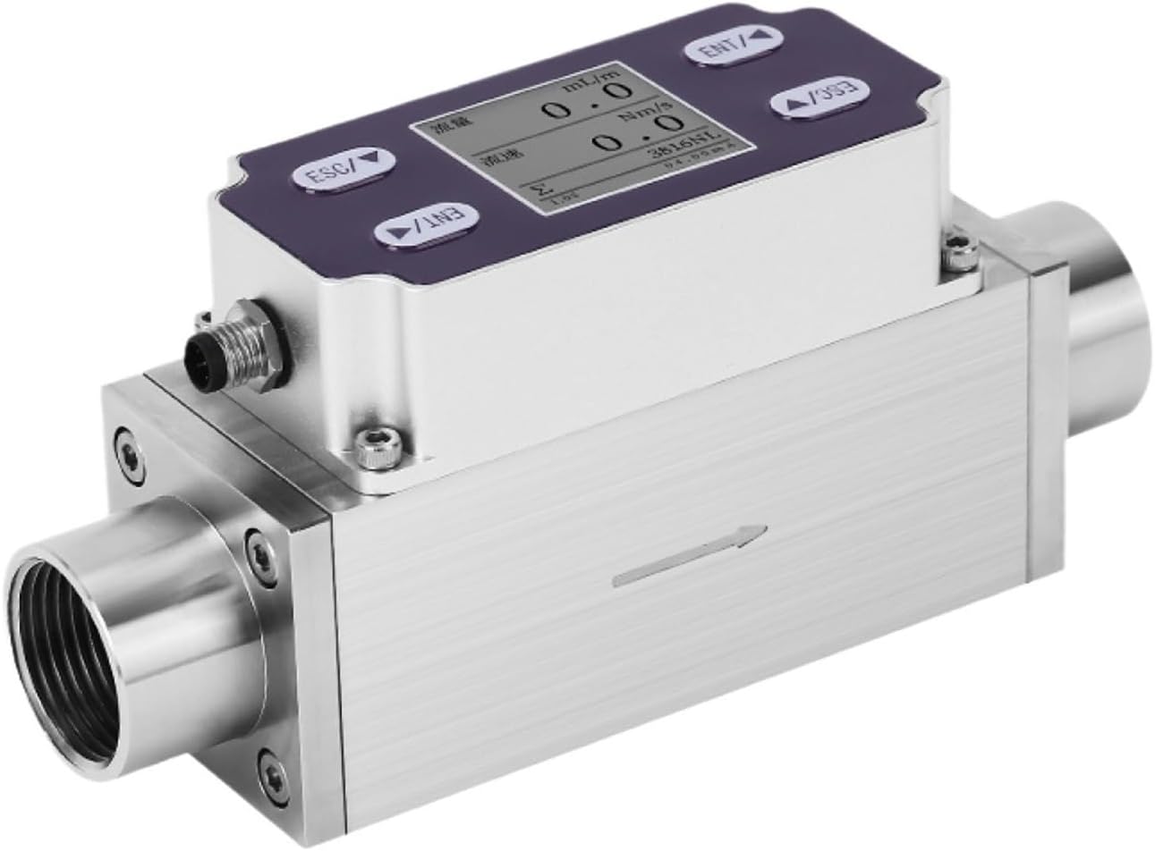 Thermal Mass Micro MEMS Gas Flow Meter RS485 Digital Sensor for Oxygen Hydrogen Argon Methane Propane Air(Oxygen-0-100L-min)