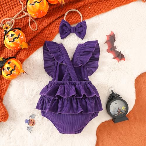 SAYOO My First Halloween Baby Girl Outfit Newborn Corduroy Ghost Skeleton Embroidery Romper Jumpsuit Infant 2Pcs Clothes3