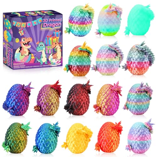 16PCS 3D Printed Dragon Eggs Articulated Crystal Fidget Toys