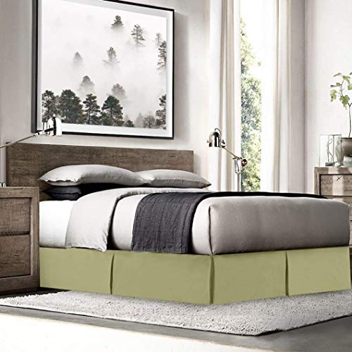 Sanders Collection King Solid Bed Skirt with 14-Inch Drop, Sage Green