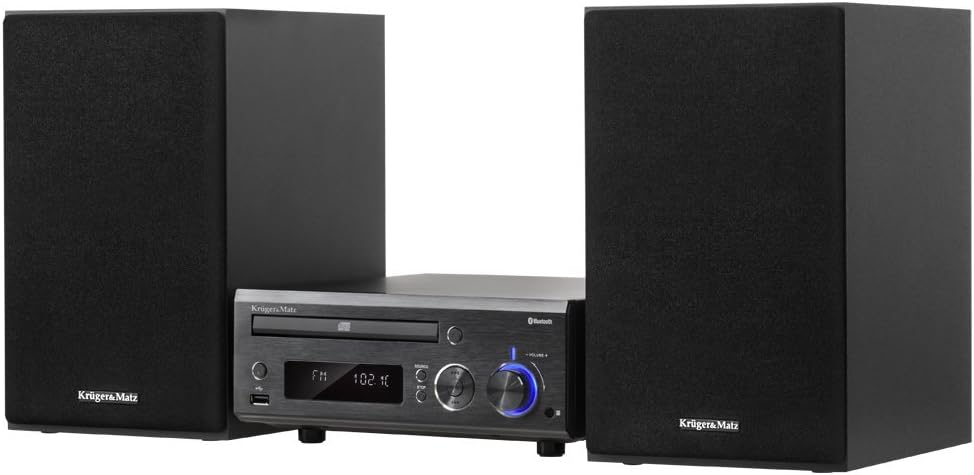Krüger&Matz KM 1534 - Microcadena (Microcadena de música para uso doméstico, Negro, 35 W, 4 Ω, 1%, 30 - 20000 Hz)