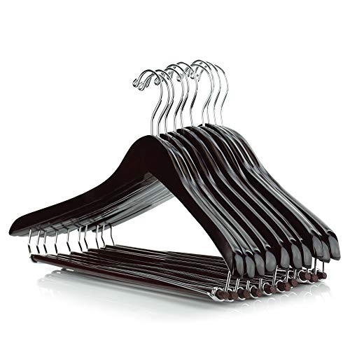 HANGERWORLD 10 Grucce in Legno Laccato Mogano 43cm...