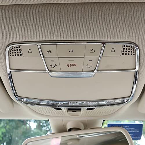 HUAQIEMI Accessoires de Voiture Cadre de Lampe de Lecture Avant Garniture de Couverture décorative ABS Chrome pour Mercedes Benz C GLC Classe E W205 X253 W213 Cover