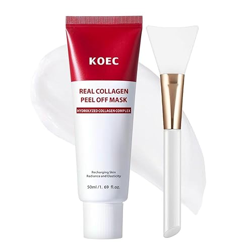 KOEC Máscara facial de colágeno real, mascarilla facial de envoltura nocturna, hidratación profunda y restaura la elasticidad y refina los poros,