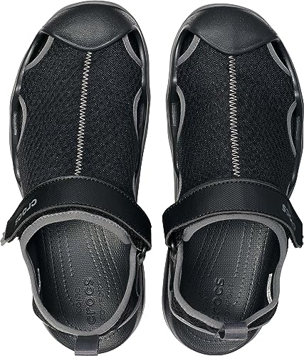 Crocs Men's Swiftwater Mesh Deck Sandals, Black, 7 Men