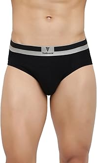 Van Heusen Men Briefs - Pima Cotton Stretch - Colour Fresh, Ultra Soft, Solid_20002_Pure Black_M