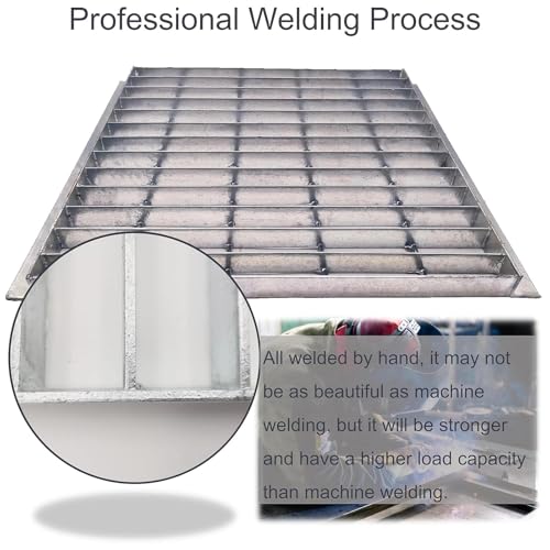 Image of Galvanized Steel Drain Grate with Lip, Channel Cover 18x18 in
