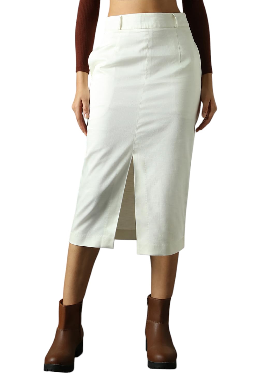 high star clothing High Star Women Solid Mid Length Slim Skirts-picture-7