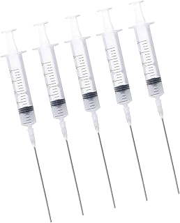 Ink Filling Syringe,5Pcs Ink Filling Syringe Plastic 10ml Injector Drawing Tool with Scale for Printer Cartridge