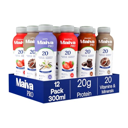 Maiva Pro | Assorted Plant Protein Shake - 300ml (Pack of 12) | 2...
