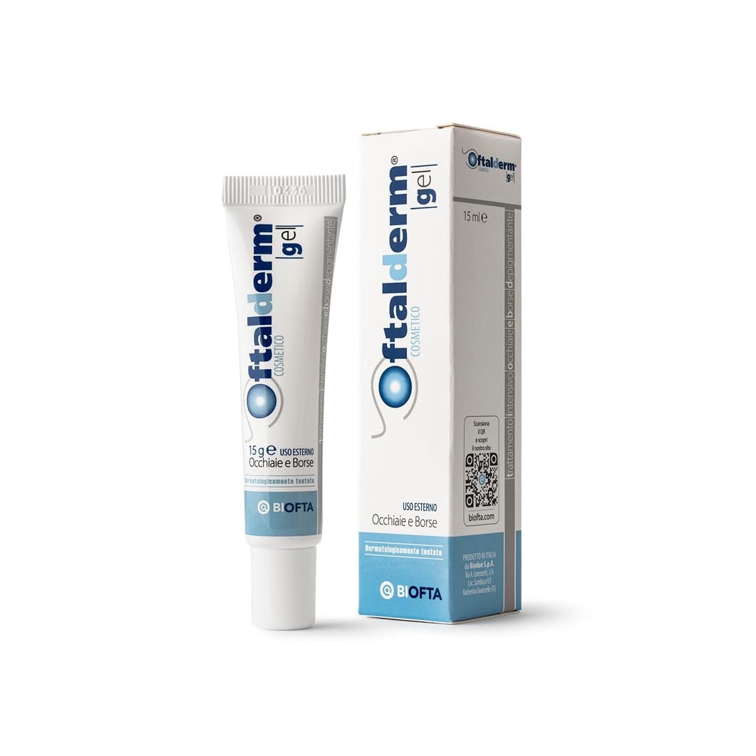 Oftalderm Gel tubo da 15 ml - Gel per la levigatezza della cute e la tensione delle borse. Migliora l’idratazione, attenua le linee sottili e le rughe e dona luminosità alla cute