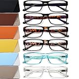 UTQUEEN 6- Pack Reading Glasses Blue Light Blocking for Women/Men，Filter UV Ray/Anti Glare Fashion Eyeglasses (6-pack Mix Color, 1.5, multiplier_x)