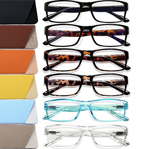 UTQUEEN 6- Pack Reading Glasses Blue Light Blocking for Women/Men，Filter UV Ray/Anti Glare Fashion Eyeglasses