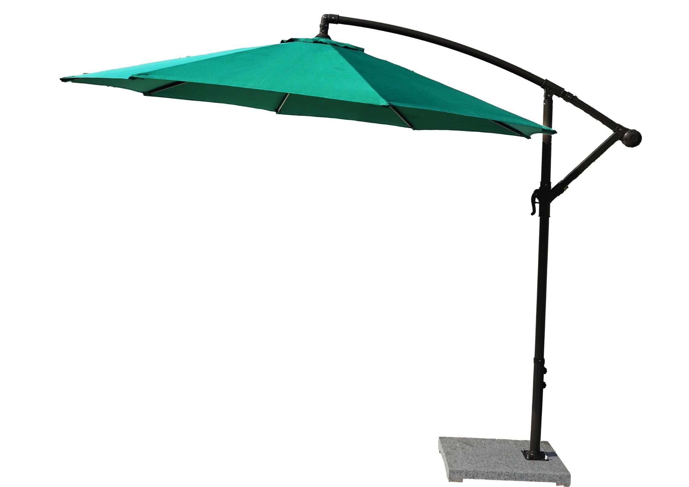 DEVOKO Grand Patio 9 Ft Outdoor Offset Cantilever Umbrella with PVC Base & Crank Handle for Deck, Garden, Terrace, Balcony, Backyard, Restaurant or Poolside area
