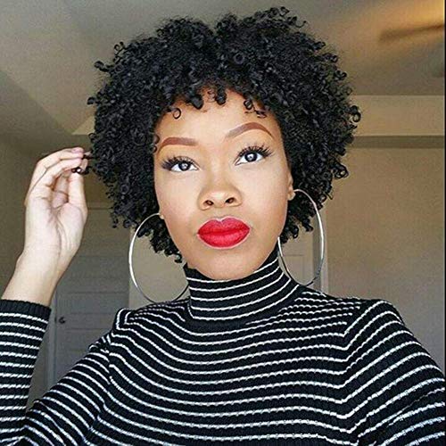 Yavida-Short-Afro-Kinky-Curly-Wigs-For-Black-Women-Brazilian-Virgin-Curly-Wig-8-Inch-Fluffy-Wigs-Natural-Black-Color-Kinky-Curly-Glueless-Human-Hair-Wigs