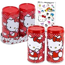 Hello Kitty Decor Set - Kitchen Accessories Bundle Includes Salt and Pepper Shakers Plus Stickers