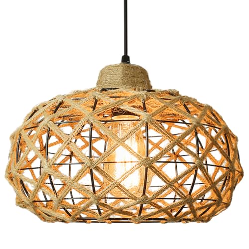 XYBZJP Lampadario Moderno in Stile Industriale, Lampada a Sospensione Personalizzata in Corda di Canapa in Ferro battuto, Lampadario a Soffitto a Vite E27, Lampade per la Decorazione del Corridoio del