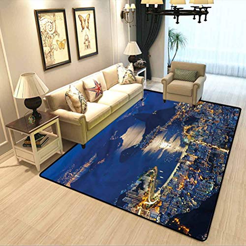 Night Outdoor Carpeting, Mountain Sugar Loaf Rio Carpet Protector for Desk Chair W6.5