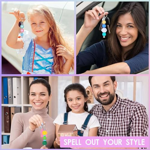 Porte-clés perlés en métal : lot de 40 tiges pour création DIY - 6