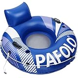 Pool Float Adult, 53' Inflatable Float Tube, River Tubes for Floating Heavy Duty with Mesh Bottom, Inflatable Tube for Beach Lake Rafting, Comfortable Backrest & 2 Cup Holders,450 lbs Weight Capacity