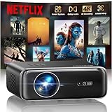 Smart Beamer, jetzt mit Netflix, Dolby Audio, WiMiUS 1100 ANSI Autofokus/6D Trapezkorrektur Led Beamer 4K Heimkino Unterstützt, WiFi Bluetooth Full HD 1080P Outdoor Deckenmontage Projektor für Handy