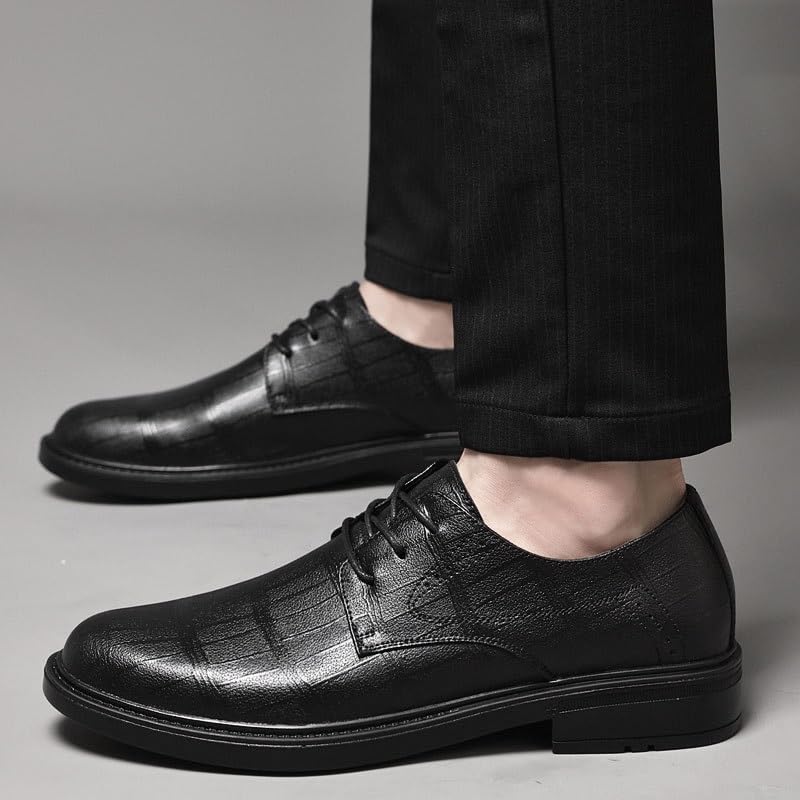 Men's Dress Shoes Faux Patent Leather Oxford Dress Shoes Classic Lace-up Formal Tuxedo Shoes Business Oxfords Leather Dress Shoes Mens Casual Dress Shoes3