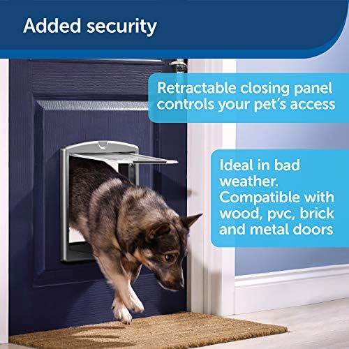 PetSafe Staywell, Convenient, Original 2 Way Pet Door, Fast Installation, Easy Fitting, 2 Way Locking, Cat Flap for all Pets  Large - Silver