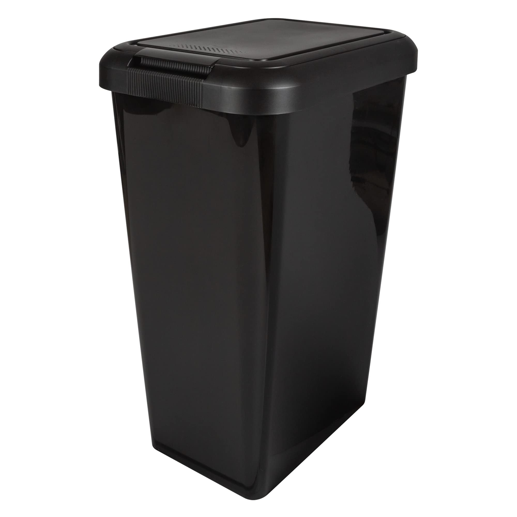 Tontarelli 45L Rectangular Swing & Lift Bin - Black - 2 in 1 Unique Lid