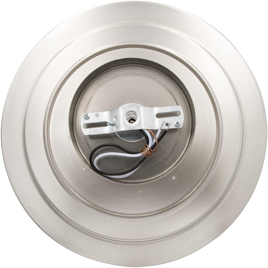 Satin Nickel 14" LED Semi-Flush Ceiling Light with Acrylic Drum