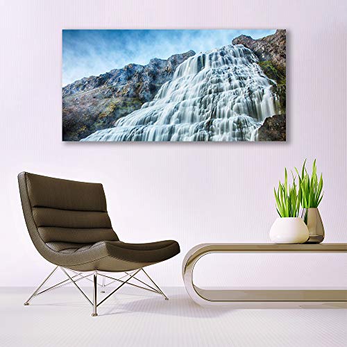 Impression sur verre acrylique 140x70cm tableau mural plastique nature cascade - 4
