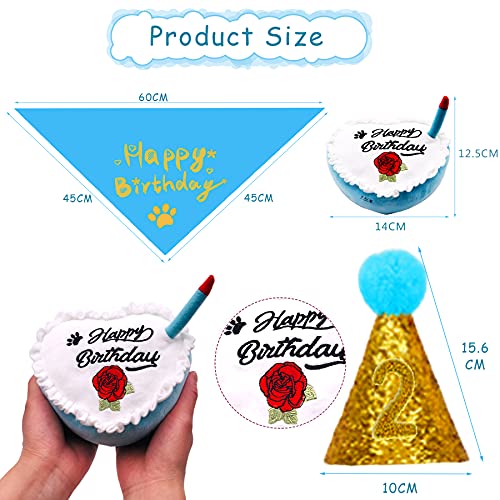 BIPY,Set di compleanno per cani, colore: blu e