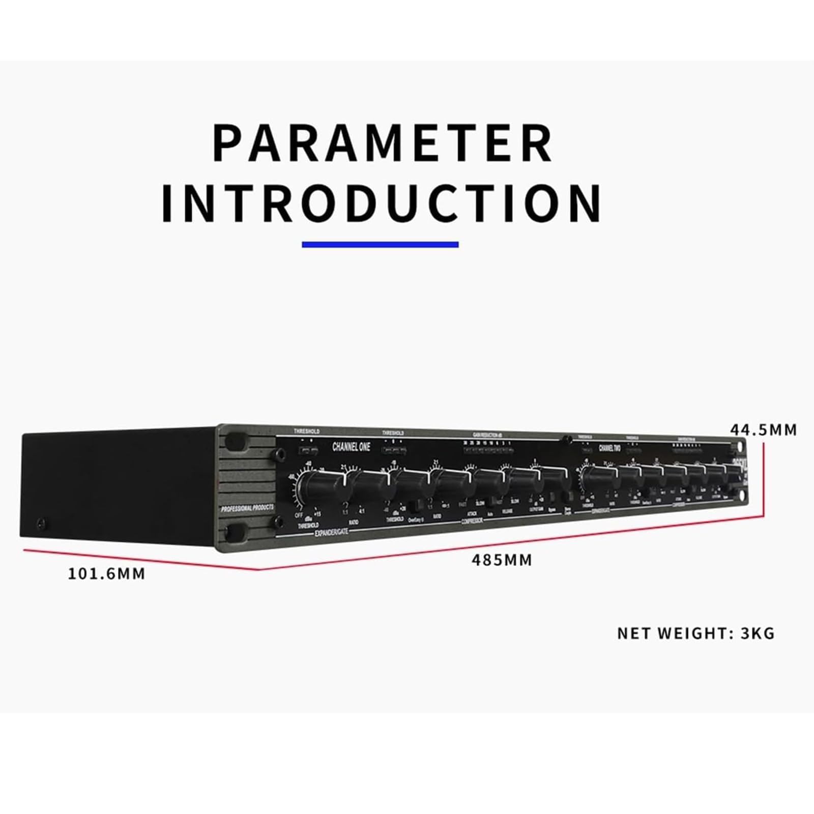 Processore audio professionale con compressore stereo, riverbero digitale anti-feedback e crossover per spettacoli teatrali e karaoke