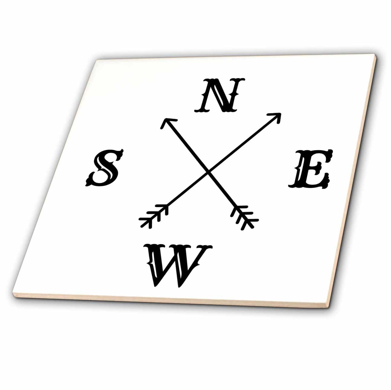 3dRose3dRose Mary Aikeen-Life Quotes - Image of Arrow with Text of N,E,W,S - Tiles (ct-378462-7)