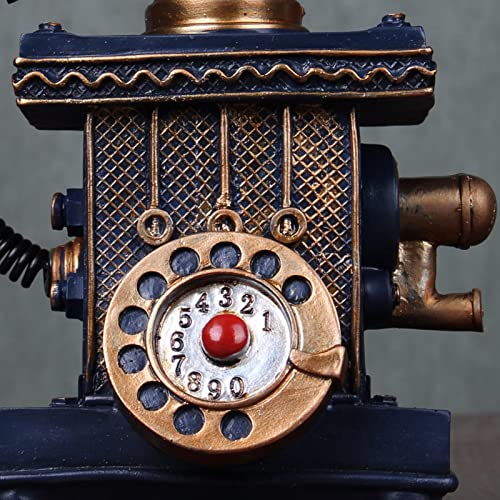 Téléphone vintage nostalgique à cadran rotatif pour décoration rétro