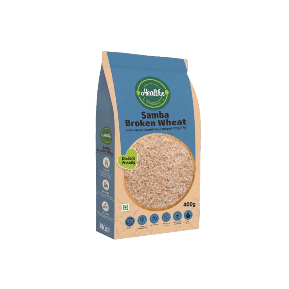 Healthx Samba Broken Wheat 400g | Diabetic-Friendly Sooji Gothambu Nuruku | High-Fiber & Protein-Rich | Ideal for Healthy Meals, Weight Management, & Heart Health | Whole Grain, Pack of 1 (B0D7WBZTJT) Amazon Price History, Amazon Price Tracker