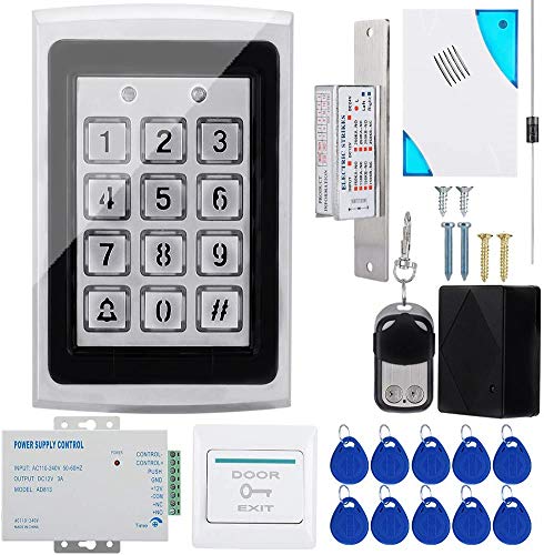 Tür Access Control System Kit, 125 kHz RFID-Karte-Tastatur-Zugangskontrollsystem-Kit, T-AC04 Codeschloss Zutrittskontrolle mit Elektrischem