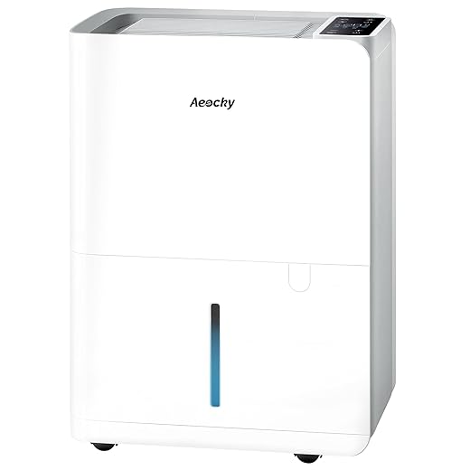 50 Pint/Day Compressor Dehumidifier, AEOCKY 3500Sq.Ft for Basement, Home, Bedroom, Bathroom, with Drain Hose, Intelligent Humidistat, Quiet