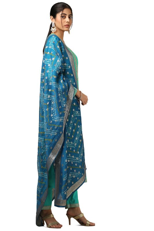 Image of Soch Womens Purple Crepe Floral Print Suit Set With Beads