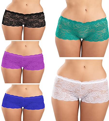 Image of FIMS - Fashion is my style Cotton Lycra Net Boy Short Panty for Womens, Mid Rise, Satin, Hipster Panties, Daily Use, Back and Front Coverage, Brief, See Main Image to Check How Many Panty You Will Get