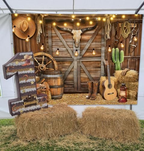 Fondo fotográfico vaquero rústico 8x6 pies miniatura 4