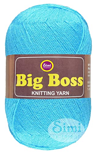 Image of Big Ball Aqua Blue (600 gm) Wool Ball Hand Knitting Wool /Art Craft Soft Fingering Crochet Hook Yarn, Needle Knitting Yarn Thread dyeH H IC