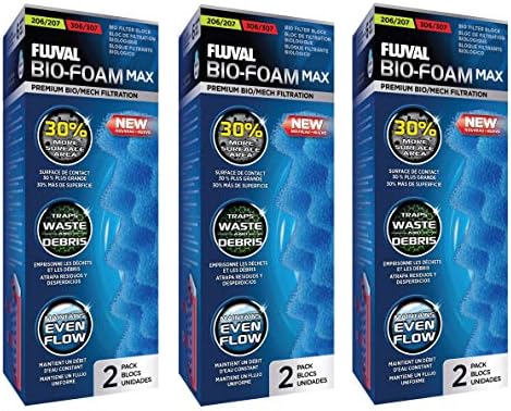 FV Fluval 6 Pack of Bio-Foam Max Media for Fluval 206/306 and 207/307 Aquarium Filters