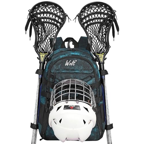 WOLT Lacrosse Bag-Lacrosse Backpack with Two Sticks Holder-Large Field Hockey Bag Holds All Sport Gears