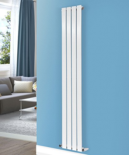 NRG 1800x272mm Vertical Flat Panel Designer Bathroom Tall Upright Central Heating Premium Radiator Gloss White Single Column