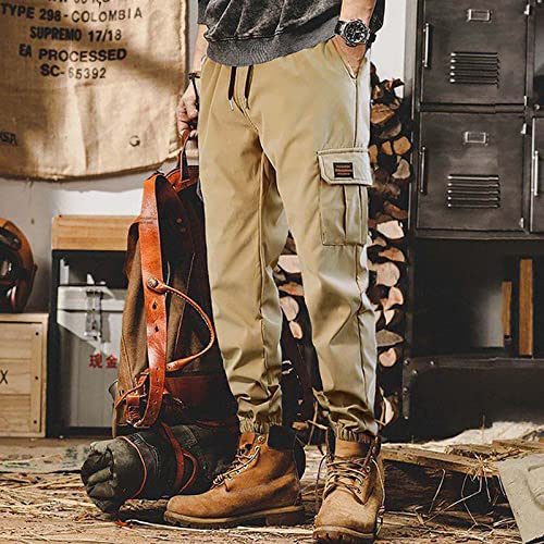 Cargo Pants for Men Elastic Waist Stretch Tactical Pants Workout Lightweight Casual Athletic Trousers with Pockets2