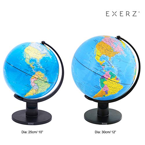Exerz Educational World Globe (Large 25cm) Swivel Rotating Globe - Dia 25cm - Thumbnail 2